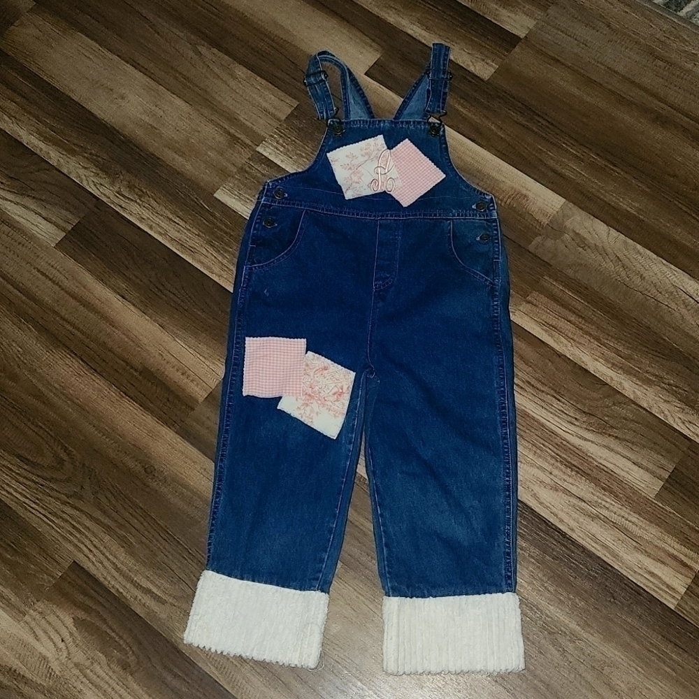 MONOGRAM Letter A   Denim Overalls size 5/6